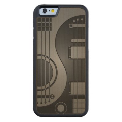 Gray and Black Acoustic Electric Guitars Yin Yang Carved® Maple iPhone 6 Bumper Case