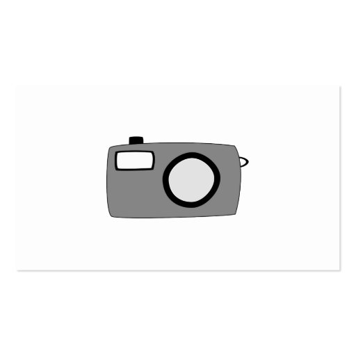 Gray and Black Camera. On White. Business Card Templates (back side)