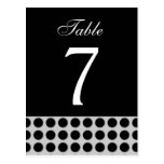 GRAY and Black Dots Wedding Table Number Card V06 Post Cards