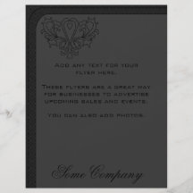 Gray And Black Heart Damask Flyer Design