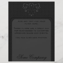 Gray And Black Heart Damask Flyer Design