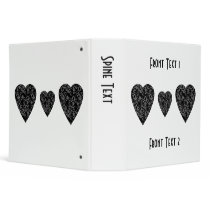 Gray and Black Heart. Patterned Heart Design. Vinyl Binders