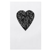Gray and Black Heart. Patterned Heart Design. Flyers