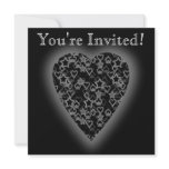 Gray and Black Heart. Patterned Heart Design. Personalized Announcements