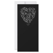 Gray and Black Heart. Patterned Heart Design. Customized Rack Card