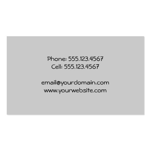 Gray and Black Profile Card Business Card (back side)