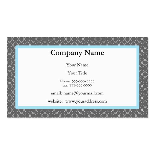 Gray And Blue Appointment Reminder Card Business Card (front side)