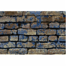 Gray and blue painted weathered brick texture cut outs