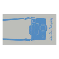 Gray and Blue Vintage Camera Business Card business cards