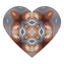 Gray and Brown Industrial Kaleidoscope 12 Heart Sticker