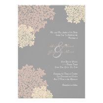 Gray and Cream Queen Anne's Lace Invitation invitations