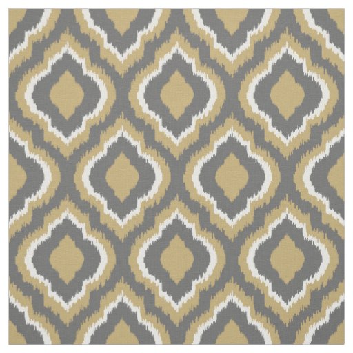 Gray and Gold Ikat Moroccan Fabric Zazzle Gray and Gold Ikat Moroccan Fabric Zazzle