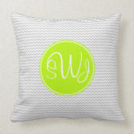 Gray and Lime Chevron Pillows