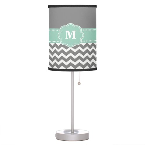 Top Custom Table Pendants Tripod And Shades Lamps Popular 29 Grey Gray And Mint Green Chevron Monogram Lamp Shade
