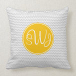 Gray and Orange Chevron Throw Pillows