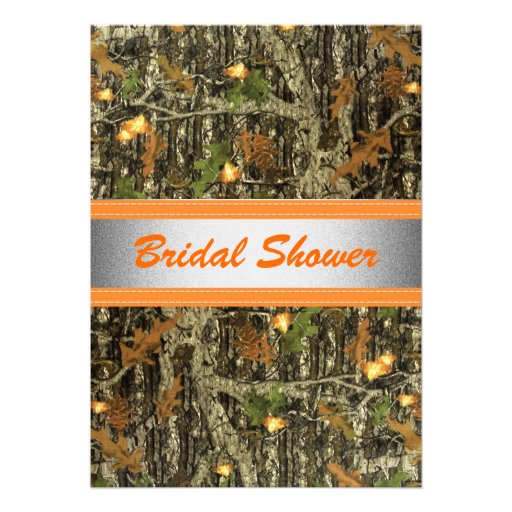 Gray and Orange Daisy Bridal Shower Invitation