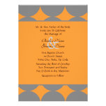 Gray and Orange Modern Polka Dots Wedding Announcements