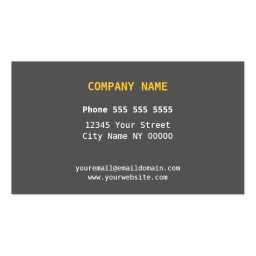 Gray and orange simple contemporary business card (back side)