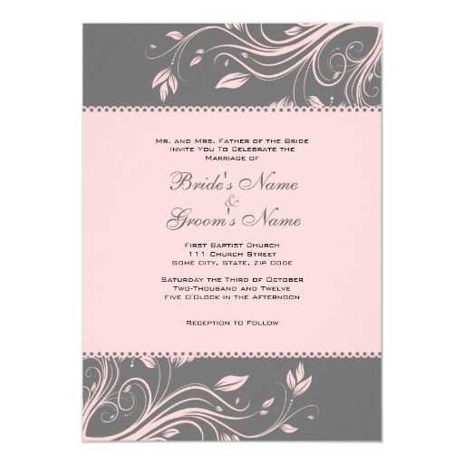 pink and gray wedding invitations gray and pink floral swirls wedding invitation zazzle pink and gray wedding invitations gray and pink floral swirls wedding invitation zazzle
