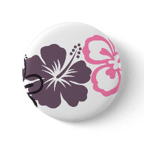 gray and pink hibiscus Hawaiian  theme