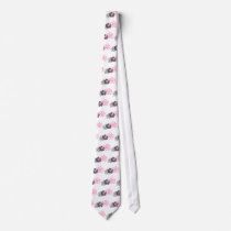 gray and pink hibiscus Hawaiian  theme Custom Tie