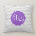 Gray and Purple Chevron Throw Pillows