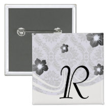 gray and purple damask buttons