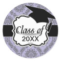 gray and purple damask graduation