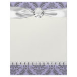 gray and purple damask personalized letterhead