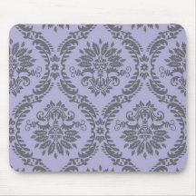 gray and purple damask mousepad