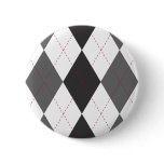 Gray and Red Argyle Button