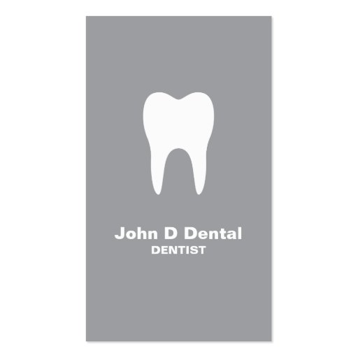 Gray and white dental dentist  business card (front side)