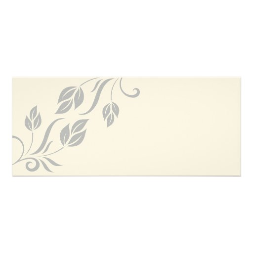 Gray and White Floral Leaves Wedding Invitation