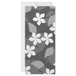 Gray and White Flowers. Floral Pattern. Rack Cards