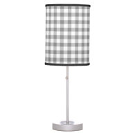 Gray And White Gingham Check Pattern Desk Lamps