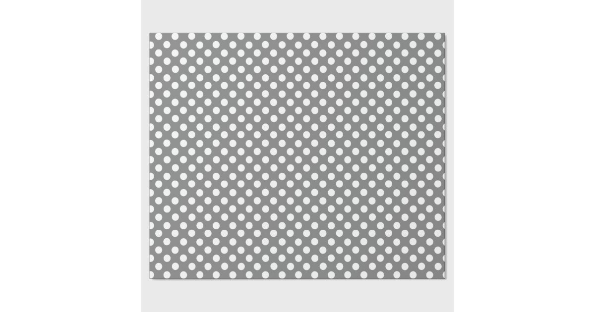 Gray and White Polka Dot Wrapping Paper Zazzle