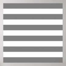 Gray and White Stripes Poster