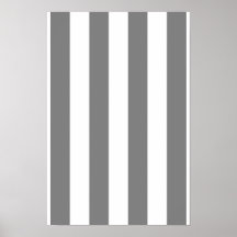 Gray and White Stripes Poster
