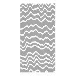 Gray and White Wave Pattern. Personalized Photo Card