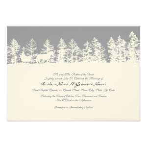 Gray and White Winter Wedding Invitation