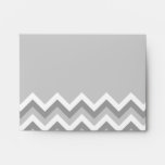 Gray and White Zig Zag Pattern. Part Plain Gray. Envelopes