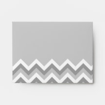 Gray and White Zig Zag Pattern. Part Plain Gray. Envelopes