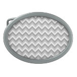 Gray and White Zigzag Pattern. Belt Buckles