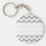 Gray and White Zigzag Pattern. Keychains