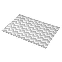 Gray and White Zigzag Pattern. Place Mats