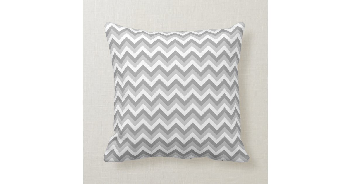 Gray and White Zigzag Pattern. Throw Pillow Zazzle