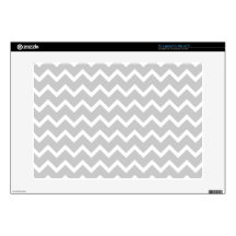 Gray and White Zigzag Stripes. 15" Laptop Decals