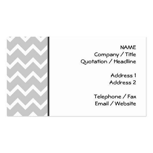 Gray and White Zigzag Stripes. Business Card Templates