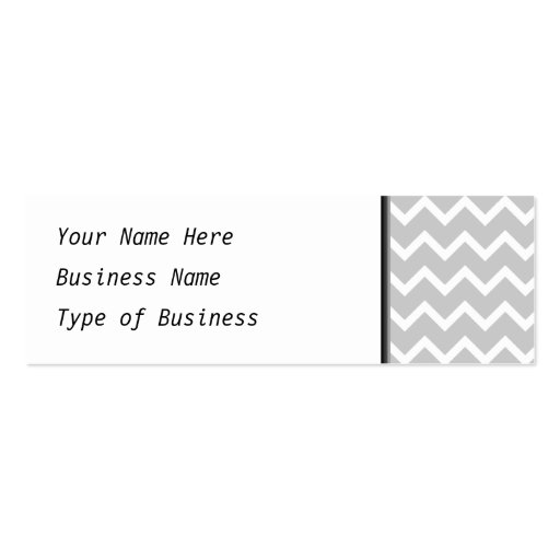 Gray and White Zigzag Stripes. Business Card (front side)