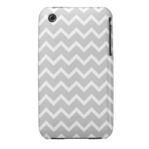 Gray and White Zigzag Stripes. iPhone 3 Case-Mate Cases